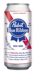 Pabst Blue Ribbon Pr. sous licence; brassée hors du pays d'origine.