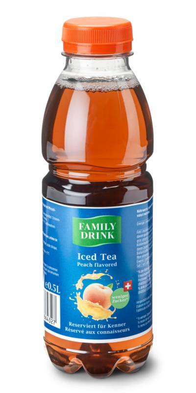 Family Drinks Iced Tea Peach