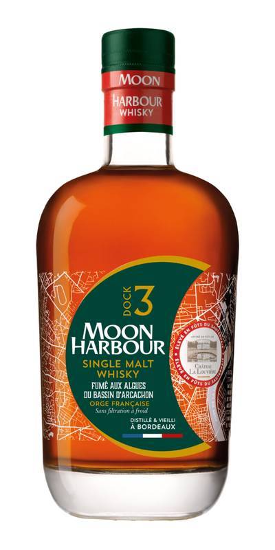 Dock 3 Whisky Single Malt Fumé aux algues du bassin d'Arcachon Moon Harbour