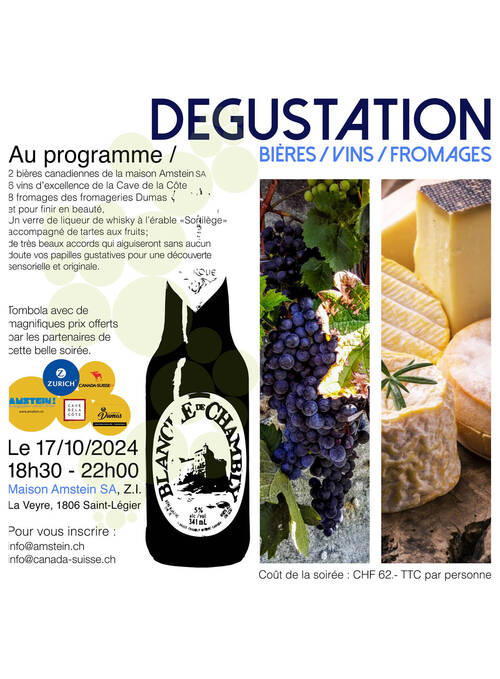 DÉGUSTATION BIÈRES, VINS & FROMAGES